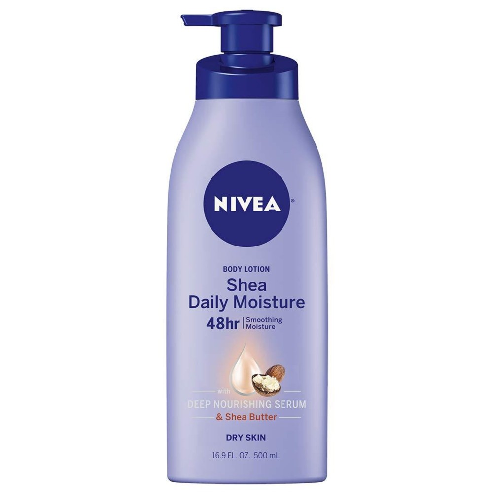 NIVEA Shea Nourish Body Lotion with Deep Nourishing Serum and Shea Butter, 48-Hour Moisturizing Body Lotion for Dry Skin, Nourishes and Smooths Dry Skin, 16.9 Fl Oz Pump Bottle NIVEA Shea Nourish Body Lotion with Deep Nourishing Serum and Shea Butter, 48-Hour Moisturizing Body Lotion for Dry Skin, Nourishes and Smooths Dry Skin, 16.9 Fl Oz Pump Bottle