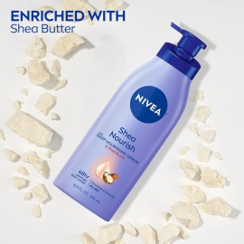 NIVEA Shea Nourish Body Lotion with Deep Nourishing Serum and Shea Butter, 48-Hour Moisturizing Body Lotion for Dry Skin, Nourishes and Smooths Dry Skin, 16.9 Fl Oz Pump Bottle NIVEA Shea Nourish Body Lotion with Deep Nourishing Serum and Shea Butter, 48-Hour Moisturizing Body Lotion for Dry Skin, Nourishes and Smooths Dry Skin, 16.9 Fl Oz Pump Bottle