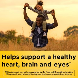 Nature Made Burp Less Ultra Omega 3 Fish Oil Supplements, 1400mg Fish Oil Omega 3 Supplements as Ethyl Esters for Healthy Heart Brain Eyes Support, One Per Day, 90 Softgels