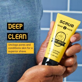 Bee Bald SCRUB Exfoliating Pre-Shave for Deep Cleans & Removing Pore Clogging Dirt, Oil & Dry Flaky Skin. Prepares You For a Super Close Shave, 3 Fl Oz