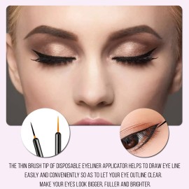 KINGMAS 100 Pack Eyeliner Brush, Disposable Ultra-fine Point Eyeliner Applicator Cosmetic Eye Wands Eye Liner Makeup Tool KINGMAS 100 Pack Eyeliner Brush, Disposable Ultra-fine Point Eyeliner Applicator Cosmetic Eye Wands Eye Liner Makeup Tool