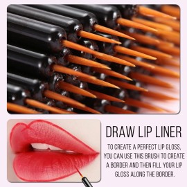 KINGMAS 100 Pack Eyeliner Brush, Disposable Ultra-fine Point Eyeliner Applicator Cosmetic Eye Wands Eye Liner Makeup Tool KINGMAS 100 Pack Eyeliner Brush, Disposable Ultra-fine Point Eyeliner Applicator Cosmetic Eye Wands Eye Liner Makeup Tool