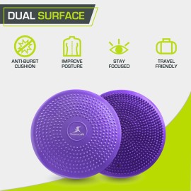 ProsourceFit Core Balance Disc Trainer, 14 Diameter with Pump for Improving Posture, Fitness, Stability ProsourceFit Core Balance Disc Trainer, 14 Diameter with Pump for Improving Posture, Fitness, Stability