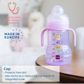 MAM Trainer Sippy Cup for Toddlers 1-3, 8 oz. Transition Drinking Cup with Extra-Soft Spout, Spill-Free Nipple, and Non-Slip Handles, for Girls 4+ Months, 1 Count MAM Trainer Sippy Cup for Toddlers 1-3, 8 oz. Transition Drinking Cup with Extra-Soft Spout, Spill-Free Nipple, and Non-Slip Handles, for Girls 4+ Months, 1 Count