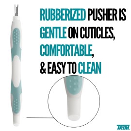 Trim Cuticle Pusher and Remover - Dual-Ended Cuticle Trimmer Tool for Manicures and Pedicures - Ergonomic Design with Non-Slip Grip - Nail Care Essential