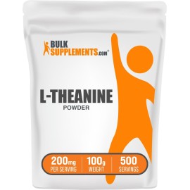 BulkSupplements.com L-Theanine Powder - L-Theanine Supplement, L-Theanine 200mg - Amino Amino Supplement, Pure & Gluten Free, 200mg per Serving, 100g (3.5 oz) (Pack of 1)