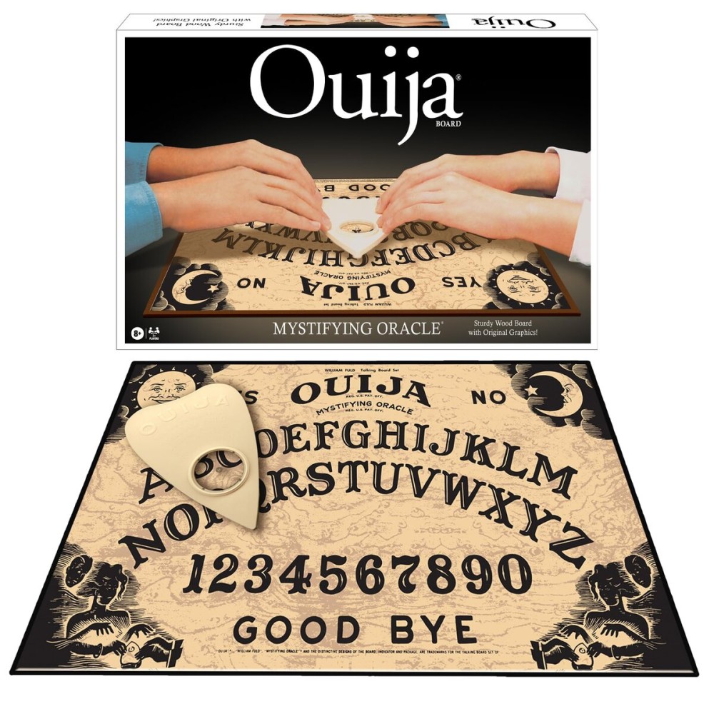 Classic Ouija with 1990s Artwork by Winning Moves Games, Thick Wood Premium Quality Talking Spirit Board, for 2 or More Players, Ages 8 and Up (1175) Classic Ouija with 1990s Artwork by Winning Moves Games, Thick Wood Premium Quality Talking Spirit Board, for 2 or More Players, Ages 8 and Up (1175)