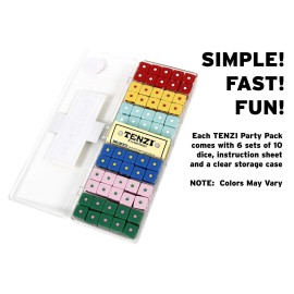 TENZI Party Pack Dice Game Bundle with 77 Ways to Play A Fun, Fast Frenzy for The Whole Family - 6 Sets of 10 Colored Dice - Colors May Vary TENZI Party Pack Dice Game Bundle with 77 Ways to Play A Fun, Fast Frenzy for The Whole Family - 6 Sets of 10 Colored Dice - Colors May Vary