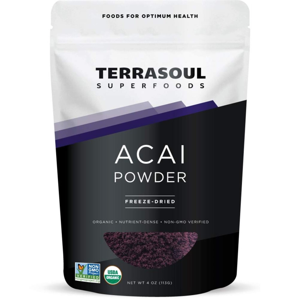 Terrasoul Superfoods Organic Acai Berry Powder, 4 Oz, Freeze-Dried for Freshness, Omega Fats Boost for Smoothie Bowls, and Antioxidant-Packed Superfoods Recipes Terrasoul Superfoods Organic Acai Berry Powder, 4 Oz, Freeze-Dried for Freshness, Omega Fats Boost for Smoothie Bowls, and Antioxidant-Packed Superfoods Recipes