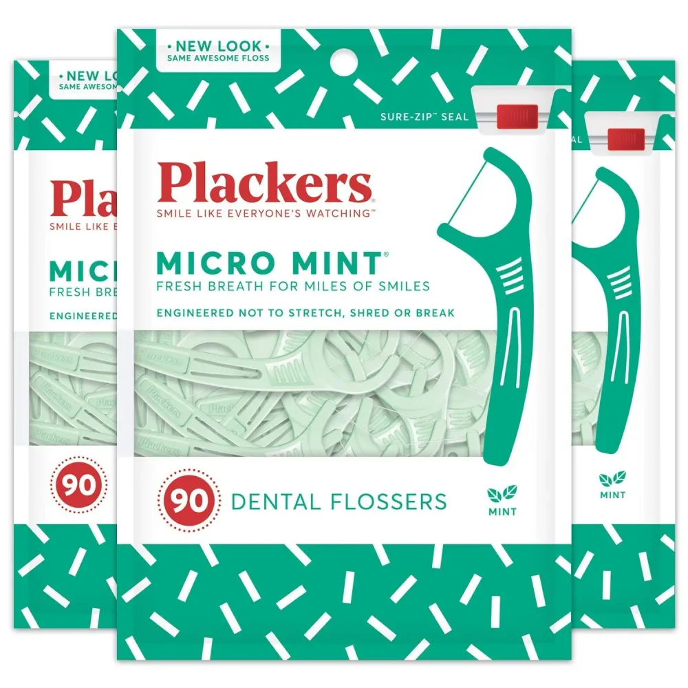 Plackers Micro Mint Freshens Breath, Dental Flossers Mint, 270 Count Plackers Micro Mint Freshens Breath, Dental Flossers Mint, 270 Count