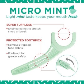 Plackers Micro Mint Freshens Breath, Dental Flossers Mint, 270 Count Plackers Micro Mint Freshens Breath, Dental Flossers Mint, 270 Count