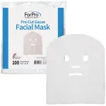 ForPro Professional Collection Precut Gauze Facial Mask, 100% Cotton Gauze, for High Frequency Facial Treatments and Masks, 100-Count
