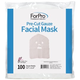 ForPro Professional Collection Precut Gauze Facial Mask, 100% Cotton Gauze, for High Frequency Facial Treatments and Masks, 100-Count ForPro Professional Collection Precut Gauze Facial Mask, 100% Cotton Gauze, for High Frequency Facial Treatments and Masks, 100-Count