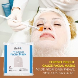 ForPro Professional Collection Precut Gauze Facial Mask, 100% Cotton Gauze, for High Frequency Facial Treatments and Masks, 100-Count ForPro Professional Collection Precut Gauze Facial Mask, 100% Cotton Gauze, for High Frequency Facial Treatments and Masks, 100-Count