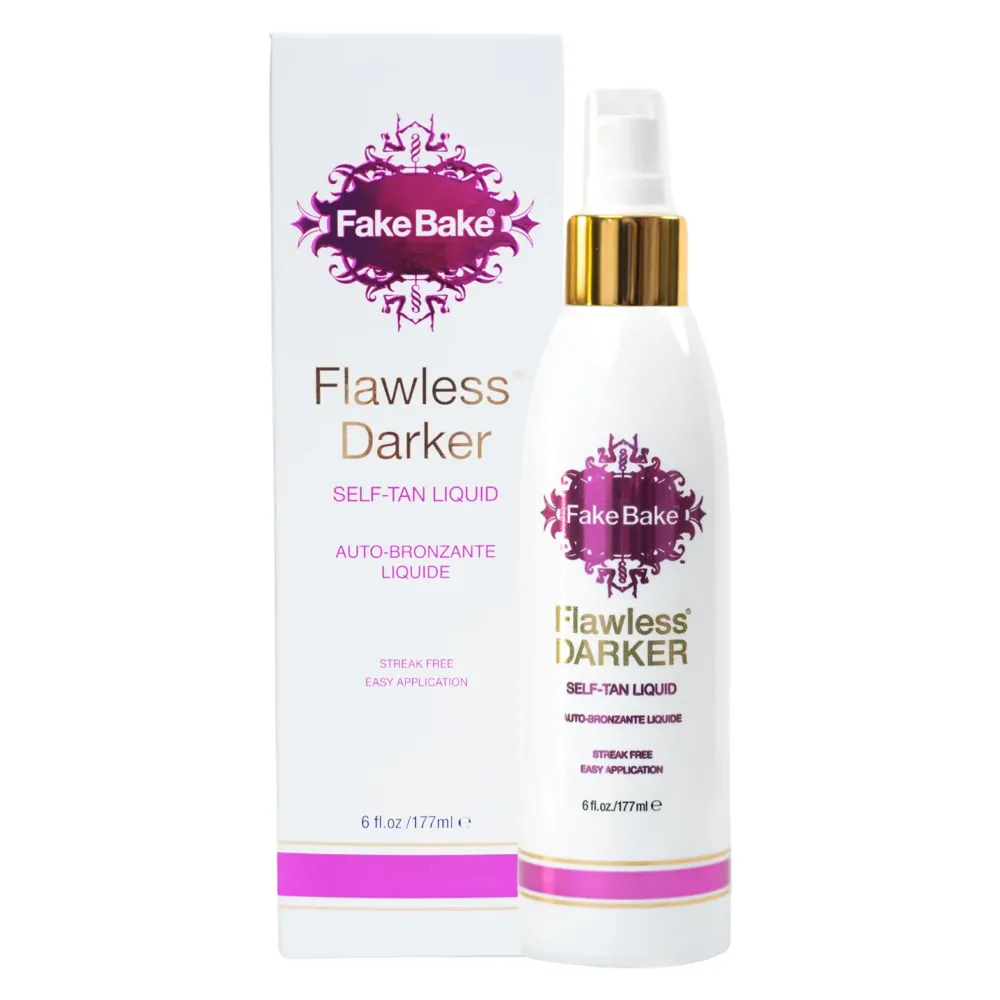 Fake Bake Flawless Darker Self-Tanning Liquid Streak-Free, Long-Lasting Natural Glow For All Skin Tones - Sunless Tanner Includes Professional Mitt For Easy Application, Black Coconut Scent - 6 oz Fake Bake Flawless Darker Self-Tanning Liquid Streak-Free, Long-Lasting Natural Glow For All Skin Tones - Sunless Tanner Includes Professional Mitt For Easy Application, Black Coconut Scent - 6 oz
