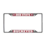 FANMATS 14871 NCAA Ohio State University Buckeyes Chrome License Plate Frame , 6.25x12.25