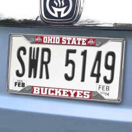 FANMATS 14871 NCAA Ohio State University Buckeyes Chrome License Plate Frame , 6.25x12.25 FANMATS 14871 NCAA Ohio State University Buckeyes Chrome License Plate Frame , 6.25x12.25