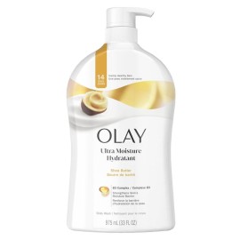 Olay Body Wash for Women, Ultra Moisture, 24hr Moisturizing, Hydrating & Refreshing, B3 Vitamin Complex, Free of Parabens & Phthalates, For All Skin Types, Shea Butter Scent, 33 fl oz