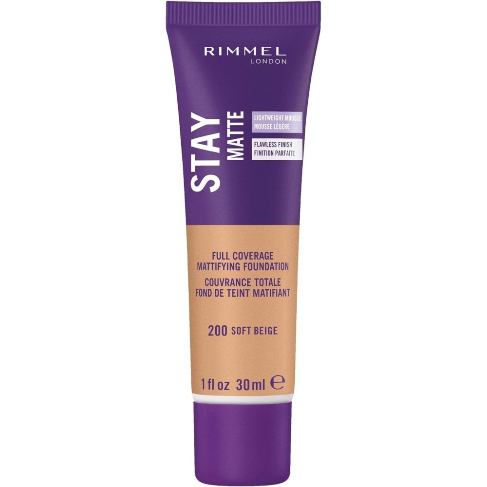 Rimmel London Stay Matte Liquid Mousse - 200 Soft Beige - Foundation, Lightweight, Shine Control, Oil-Free, 1oz Rimmel London Stay Matte Liquid Mousse - 200 Soft Beige - Foundation, Lightweight, Shine Control, Oil-Free, 1oz