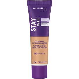 Rimmel London Stay Matte Liquid Mousse - 200 Soft Beige - Foundation, Lightweight, Shine Control, Oil-Free, 1oz