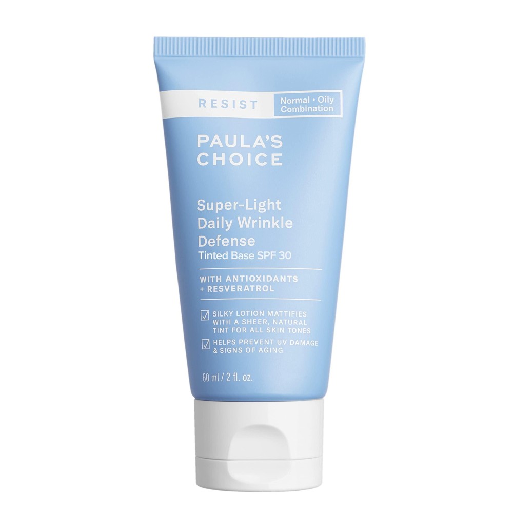Paula\'s Choice RESIST Super-Light Daily Wrinkle Defense SPF 30 Matte Tinted Face Moisturizer, UVA & UVB Protection, Mineral Sunscreen for Oily Skin, Fragrance-Free & Paraben-Free