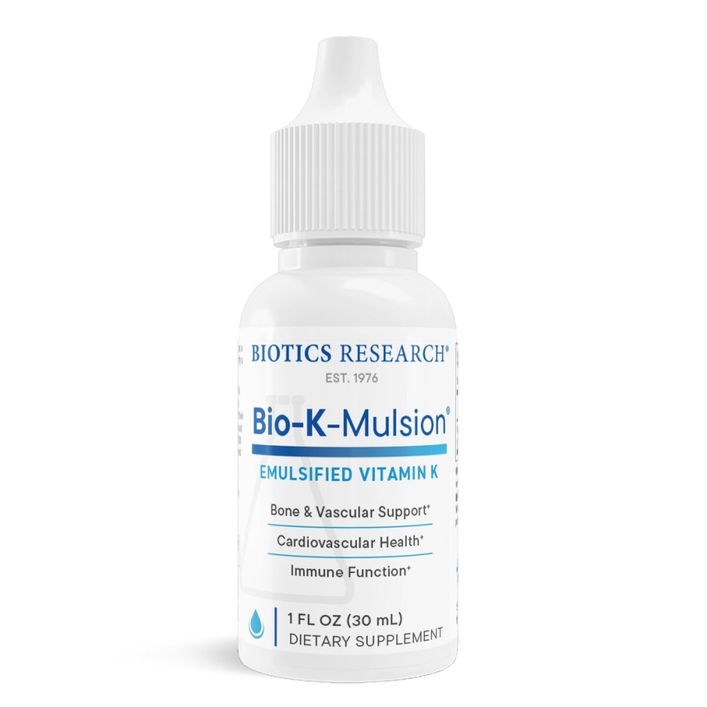 Biotics Research Bio K Mulsion Liquid Vitamin K Drops - 500 mcg/S - Vitamin K1 phytonadione for Adults - VIT K Supplement - Strong Bones, Heart Health, Blood Clotting Support, 1 fl oz Biotics Research Bio K Mulsion Liquid Vitamin K Drops - 500 mcg/S - Vitamin K1 phytonadione for Adults - VIT K Supplement - Strong Bones, Heart Health, Blood Clotting Support, 1 fl oz