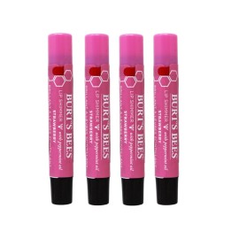Burt\'s Bees Lip Shimmer Strawberry, 0.09 Ounce (Pack of 4)