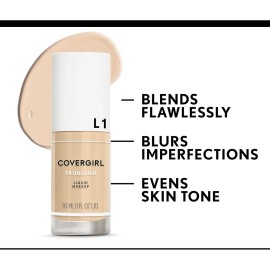 COVERGIRL, truBlend Liquid Foundation Makeup, Warm Beige, 1 oz, 1 Count (packaging may vary)
