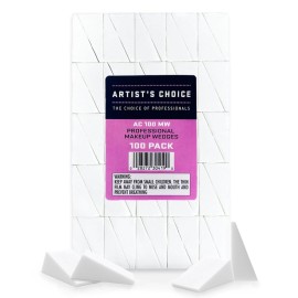 Artist\'s Choice Makeup Sponge Mini Applicator Wedges, Triangle Cosmetic Sponges For Foundation, Blush, Eye Shadow, Blending and Smoothing, Disposable, Latex Free, 100 Pack
