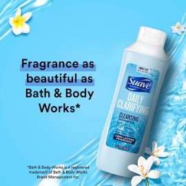 Suave Clarifying Shampoo, Family-Size - pH-Balanced & Hypoallergenic Daily Deep Cleansing Shampoo for Normal to Oily Hair, 22.5 Oz