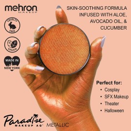 Mehron Paradise FX Metallics - Metallic Orange 1.4 oz | Professional Water Activated Shimmering Metallic Paint for Raves, Costumes, Special Effects, Halloween, Stage, Screen, Theater & Cosplay FX