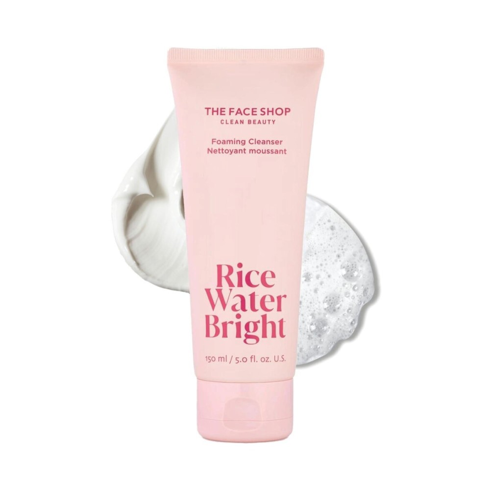 The Face Shop Rice Water Bright Foaming Facial Cleanser with Ceramide, Gentle Face Wash for Hydrating & Moisturizing, Vegan Face Cleanser, Makeup Remover, Korean Skin Care for All Skin Types, 150ml The Face Shop Rice Water Bright Foaming Facial Cleanser with Ceramide, Gentle Face Wash for Hydrating & Moisturizing, Vegan Face Cleanser, Makeup Remover, Korean Skin Care for All Skin Types, 150ml