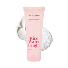 The Face Shop Rice Water Bright Foaming Facial Cleanser with Ceramide, Gentle Face Wash for Hydrating & Moisturizing, Vegan Face Cleanser, Makeup Remover, Korean Skin Care for All Skin Types, 150ml The Face Shop Rice Water Bright Foaming Facial Cleanser with Ceramide, Gentle Face Wash for Hydrating & Moisturizing, Vegan Face Cleanser, Makeup Remover, Korean Skin Care for All Skin Types, 150ml