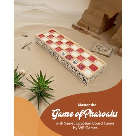 WE Games Senet Egyptian Board Game - Handcrafted Solid Wood Senet Set for Historical Education, Cultural Appreciation & Strategy - Ancient Game for Friends WE Games Senet Egyptian Board Game - Handcrafted Solid Wood Senet Set for Historical Education, Cultural Appreciation & Strategy - Ancient Game for Friends