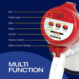 30 Watt Megaphone Bullhorn With Siren & Music, Lightweight Mini Bull Horn With Loud Speaker & Volume Control, 800 Yard Voice Range Mega Phone, Cheering Gifts for Kids & Adults Ages 14 15 16+ Years Old 30 Watt Megaphone Bullhorn With Siren & Music, Lightweight Mini Bull Horn With Loud Speaker & Volume Control, 800 Yard Voice Range Mega Phone, Cheering Gifts for Kids & Adults Ages 14 15 16+ Years Old