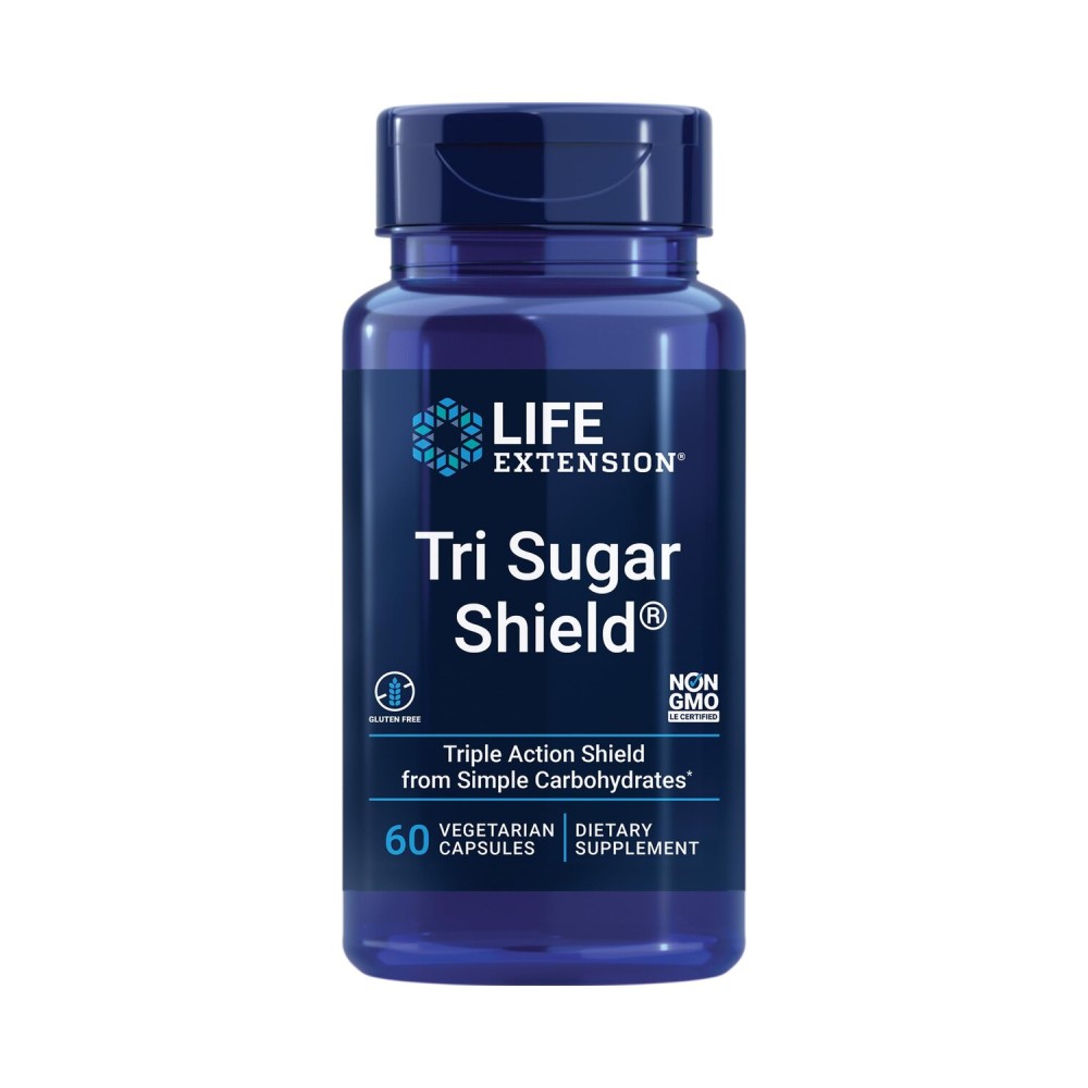 Life Extension Tri Sugar Shield, Sorghum bran, White Mulberry, phloridzin Apple polyphenol, Three Botanical extracts Promote Healthy Glucose Metabolism, Gluten-Free, Non-GMO, Vegetarian, 60 Capsules Life Extension Tri Sugar Shield, Sorghum bran, White Mulberry, phloridzin Apple polyphenol, Three Botanical extracts Promote Healthy Glucose Metabolism, Gluten-Free, Non-GMO, Vegetarian, 60 Capsules