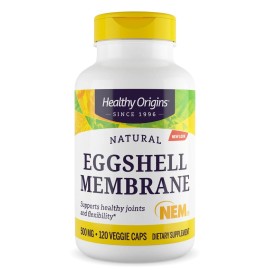 Healthy Origins Eggshell Membrane 500 mg (NEM, Non-GMO, Gluten Free, Joint Support), 120 Veggie Caps