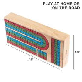 Brybelly Cribbage Board Game Set - Traditional Wooden Board Game, Classic 3-Track Layout, Plastic Pegs - Standard Deck of Playing Cards Included - Folding Portable Storage Brybelly Cribbage Board Game Set - Traditional Wooden Board Game, Classic 3-Track Layout, Plastic Pegs - Standard Deck of Playing Cards Included - Folding Portable Storage