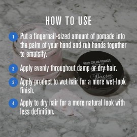 Baxter of California Hard Cream Pomade, Firm Hold - Soft Finish for Men and Women, Great for Thicker Hair Types, Solid Styling Cream for Textured Definition, Powered by Natural Ingredients, 2 Ounce Baxter of California Hard Cream Pomade, Firm Hold - Soft Finish for Men and Women, Great for Thicker Hair Types, Solid Styling Cream for Textured Definition, Powered by Natural Ingredients, 2 Ounce