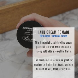 Baxter of California Hard Cream Pomade, Firm Hold - Soft Finish for Men and Women, Great for Thicker Hair Types, Solid Styling Cream for Textured Definition, Powered by Natural Ingredients, 2 Ounce Baxter of California Hard Cream Pomade, Firm Hold - Soft Finish for Men and Women, Great for Thicker Hair Types, Solid Styling Cream for Textured Definition, Powered by Natural Ingredients, 2 Ounce