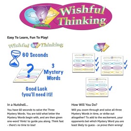 Wishful Thinking - Players Think Fast to Solve The Mystery Words in Time - Great for All Ages at Adult and Family Game Night Wishful Thinking - Players Think Fast to Solve The Mystery Words in Time - Great for All Ages at Adult and Family Game Night