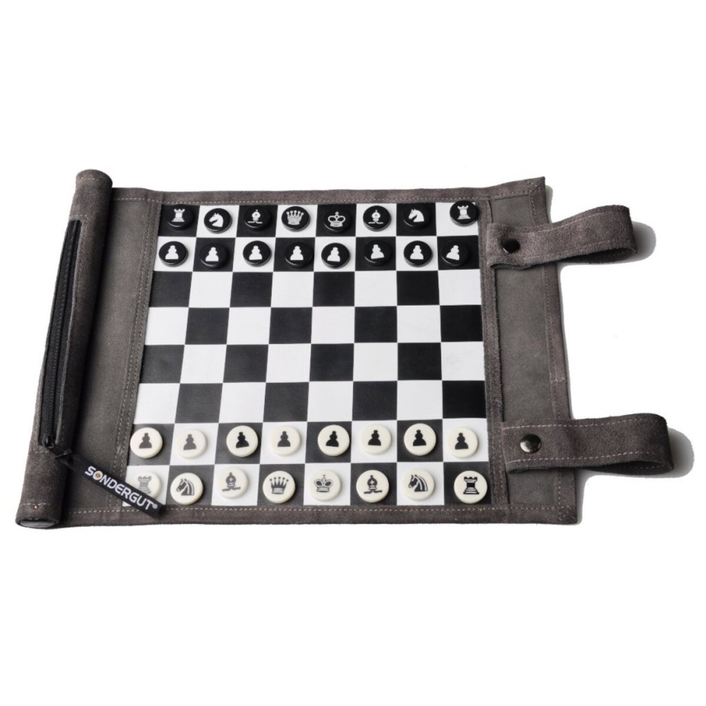 Sondergut Roll-Up Portable Suede Travel Chess & Checkers Game Set - Compact Perfect for RV Adventure Travel, Cruise, Airplane, Camping, Backpacking, Road Trips, and More. Sondergut Roll-Up Portable Suede Travel Chess & Checkers Game Set - Compact Perfect for RV Adventure Travel, Cruise, Airplane, Camping, Backpacking, Road Trips, and More.