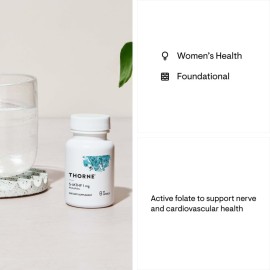 THORNE 5-MTHF - Methylfolate (Active B9 Folate) Supplement - Supports Cardiovascular Health, Fetal Development, Nerve Health, Methylation, and Homocysteine Levels* - 60 Capsules - 5-MTHF 1mg THORNE 5-MTHF - Methylfolate (Active B9 Folate) Supplement - Supports Cardiovascular Health, Fetal Development, Nerve Health, Methylation, and Homocysteine Levels* - 60 Capsules - 5-MTHF 1mg