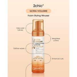 GIOVANNI 2Chic Foam Styling Mousse - Mousse for Curly Hair, Volumizing Hair Foam for Women & Men, Foaming Texture for Curls & Wavy Hair, Defining & Enhancing - Papaya & Tangerine, 7 Fl Oz (Pack of 1) GIOVANNI 2Chic Foam Styling Mousse - Mousse for Curly Hair, Volumizing Hair Foam for Women & Men, Foaming Texture for Curls & Wavy Hair, Defining & Enhancing - Papaya & Tangerine, 7 Fl Oz (Pack of 1)
