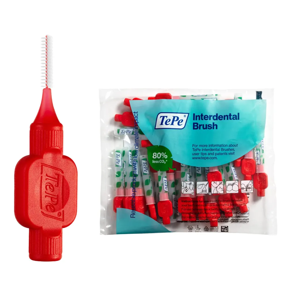 TePe Pack of 25 Interdental Brush Original, Soft Dental Brush for Teeth Cleaning, 2, Red TePe Pack of 25 Interdental Brush Original, Soft Dental Brush for Teeth Cleaning, 2, Red