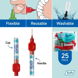 TePe Pack of 25 Interdental Brush Original, Soft Dental Brush for Teeth Cleaning, 2, Red TePe Pack of 25 Interdental Brush Original, Soft Dental Brush for Teeth Cleaning, 2, Red