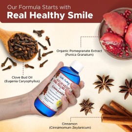 Oil Pulling for Teeth and Gums | Made in USA Cinnamon Flavored Organic Sesame | Ayurvedic Oil Pulling Rinse to Whiten Your Teeth & Freshen Your Breath | Alcohol Free Fresh Breath Mouthwash-8 FL Oz