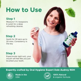 Ayurvedic Oil Pulling Rinse for Teeth and Gums | Made in USA Alcohol Free Mouthwash for Fresh Breath | Pulling Oil with Oils Extract for Teeth Whitening & Healthy Gums | Mint Oral Rinse - 8 Fl Oz Ayurvedic Oil Pulling Rinse for Teeth and Gums | Made in USA Alcohol Free Mouthwash for Fresh Breath | Pulling Oil with Oils Extract for Teeth Whitening & Healthy Gums | Mint Oral Rinse - 8 Fl Oz