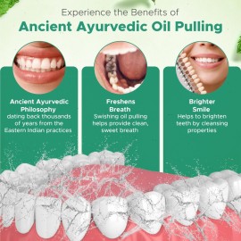 Ayurvedic Oil Pulling Rinse for Teeth and Gums | Made in USA Alcohol Free Mouthwash for Fresh Breath | Pulling Oil with Oils Extract for Teeth Whitening & Healthy Gums | Mint Oral Rinse - 8 Fl Oz Ayurvedic Oil Pulling Rinse for Teeth and Gums | Made in USA Alcohol Free Mouthwash for Fresh Breath | Pulling Oil with Oils Extract for Teeth Whitening & Healthy Gums | Mint Oral Rinse - 8 Fl Oz
