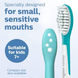 Philips Sonicare for Kids 7+ Genuine Replacement Toothbrush Heads, 2 Brush Heads, Turquoise and White, Standard, HX6042/94 Philips Sonicare for Kids 7+ Genuine Replacement Toothbrush Heads, 2 Brush Heads, Turquoise and White, Standard, HX6042/94